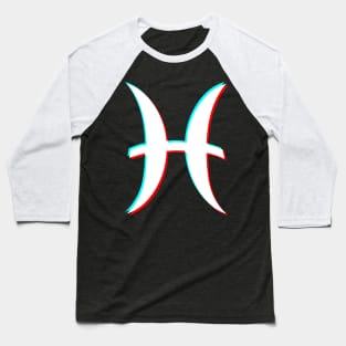 Pisces Star Sign 3D White Effect Baseball T-Shirt